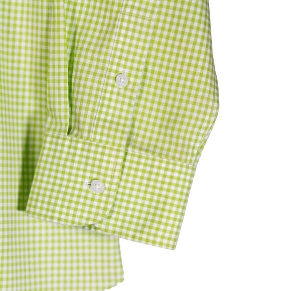 Chaps Ralph Lauren Women's Shirt Button Up Green White Check 3/4 Sleeve Top L - Picture 8 of 8